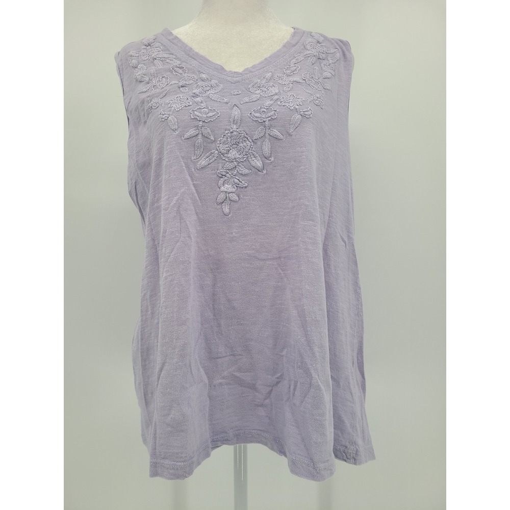 Karyn Seo Floral Resort Top Tank S Embroidered Boho Relaxed Beach Casual Cotton